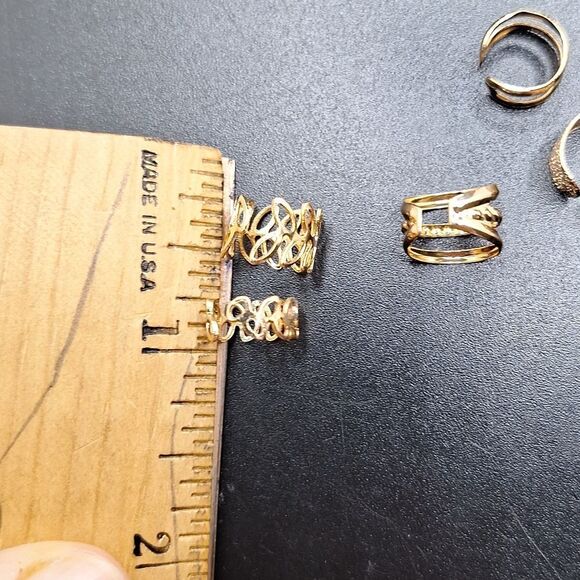5 piece set of gold ear cuffs no piercing earrings boho jewelry hair accessories - Picture 7 of 7